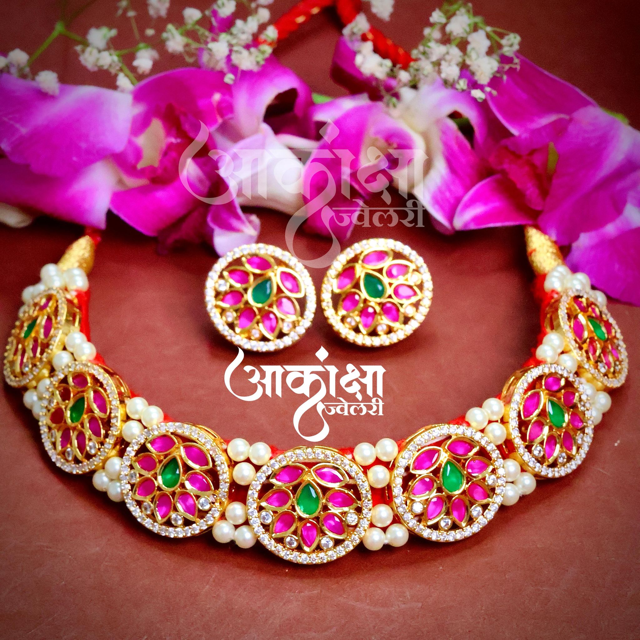 Zilmil Multicolor AD Kundan Necklace_0
