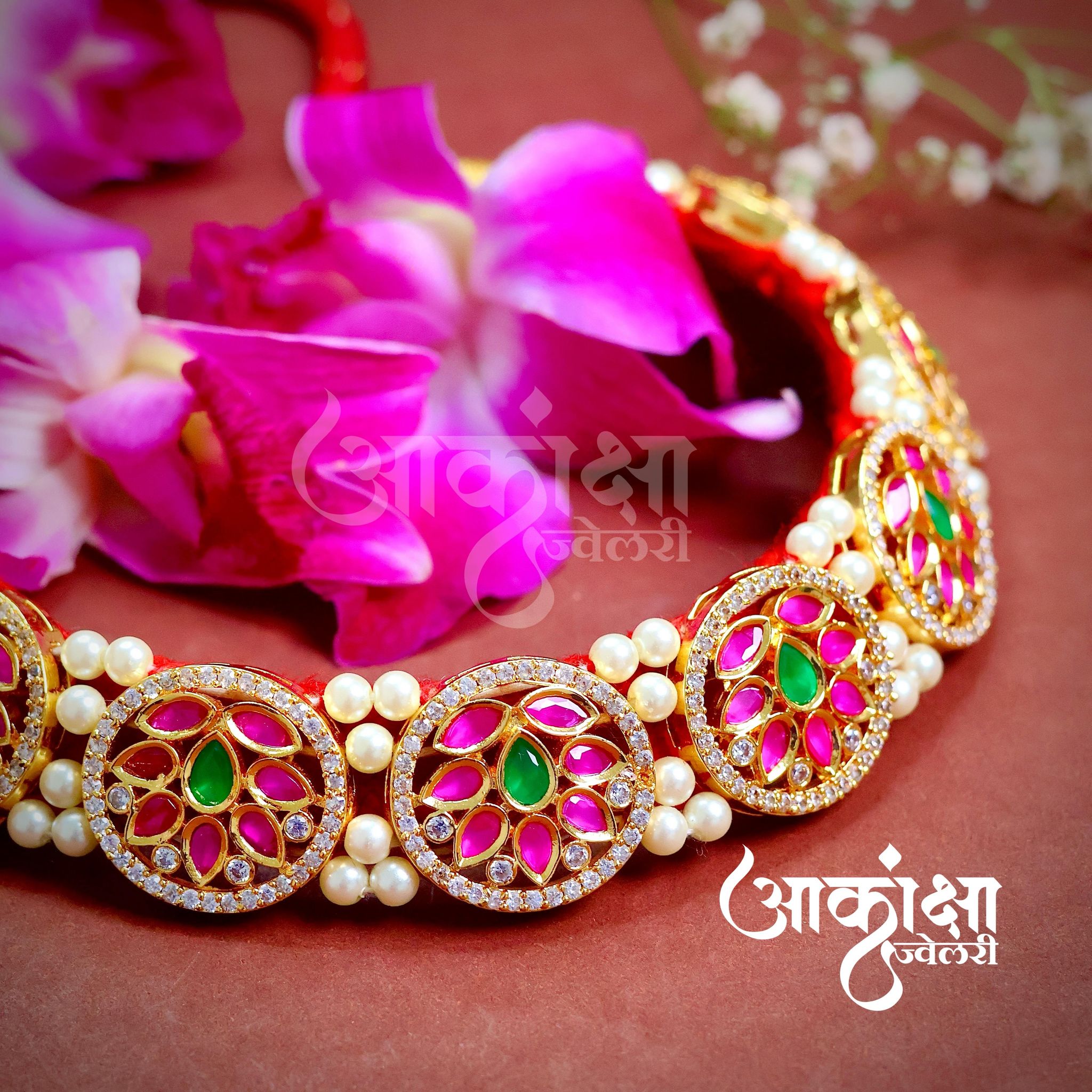 Zilmil Multicolor AD Kundan Necklace_1