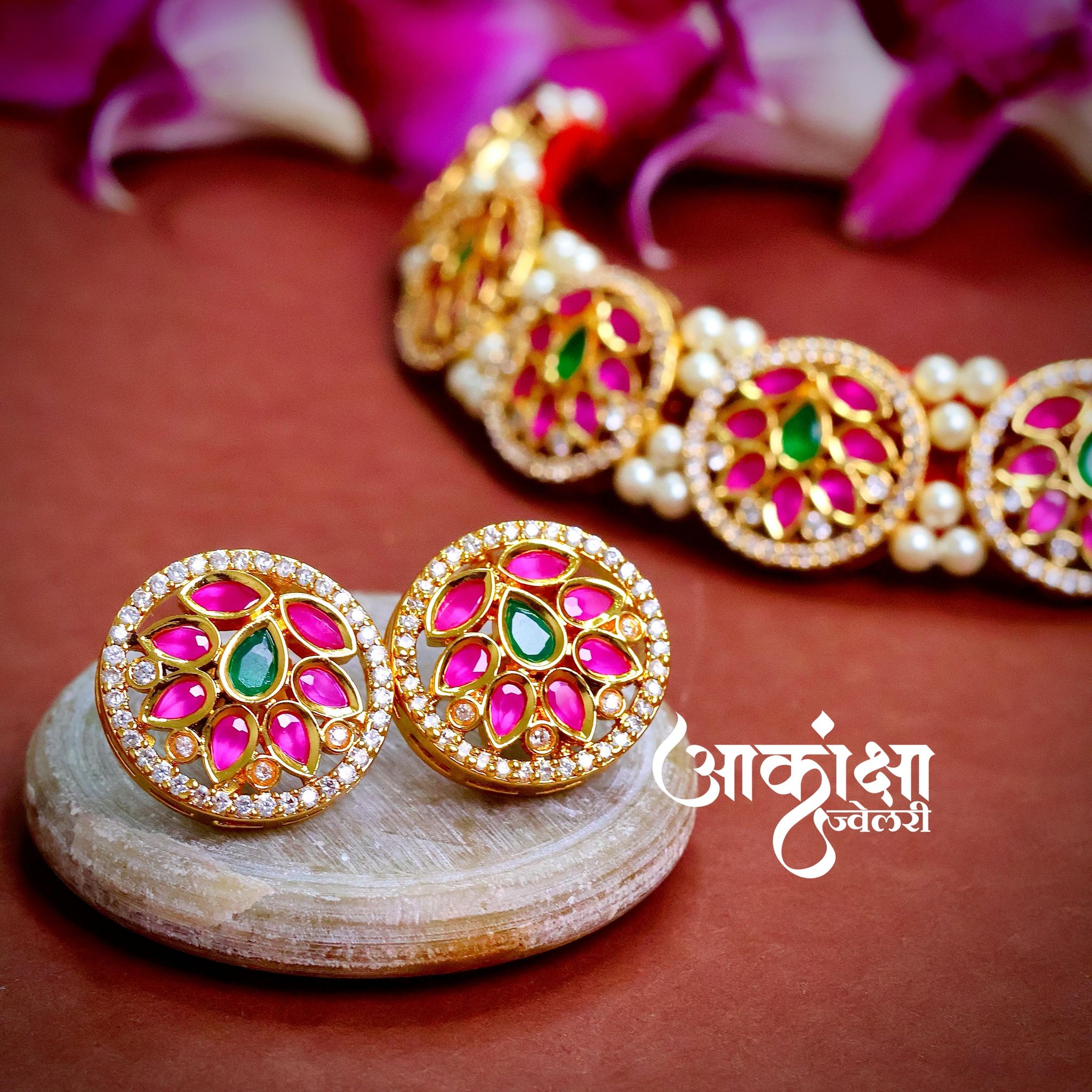 Zilmil Multicolor AD Kundan Necklace_2