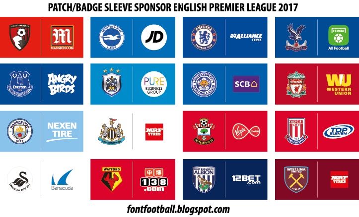 Patch Badge Sleeves English Premier League Club 2017 Vector_0