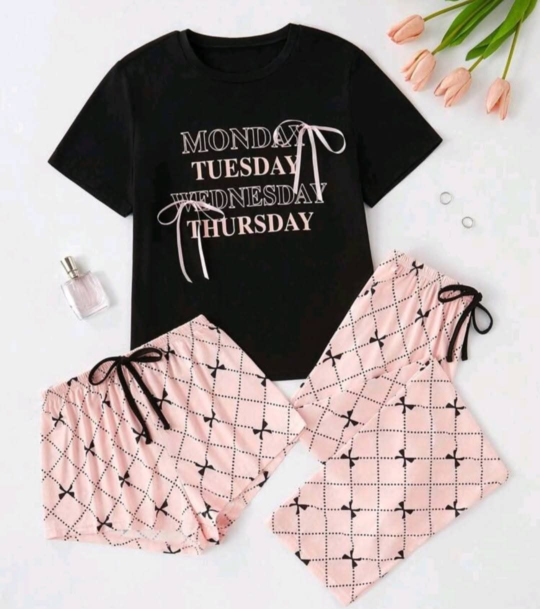 Ladies 3 Piece PJ Sets_4