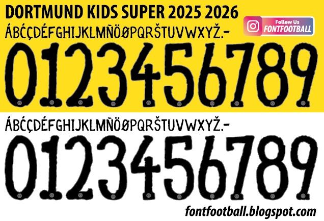 Font Vector Dortmund Kids Super 2025 2026 Shirt_0