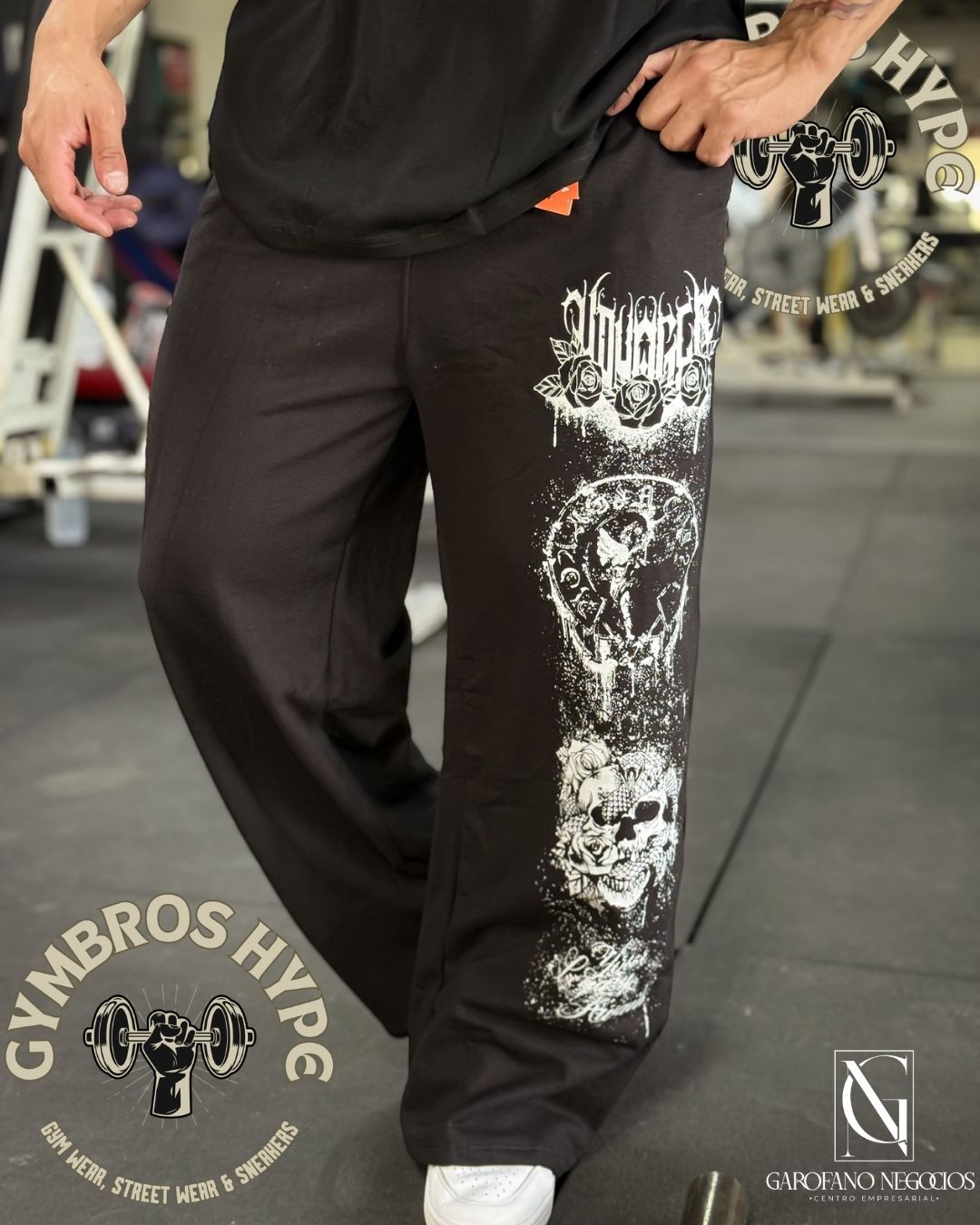 Pants YoungLA 'Dynasty' black baggy H7.35_0