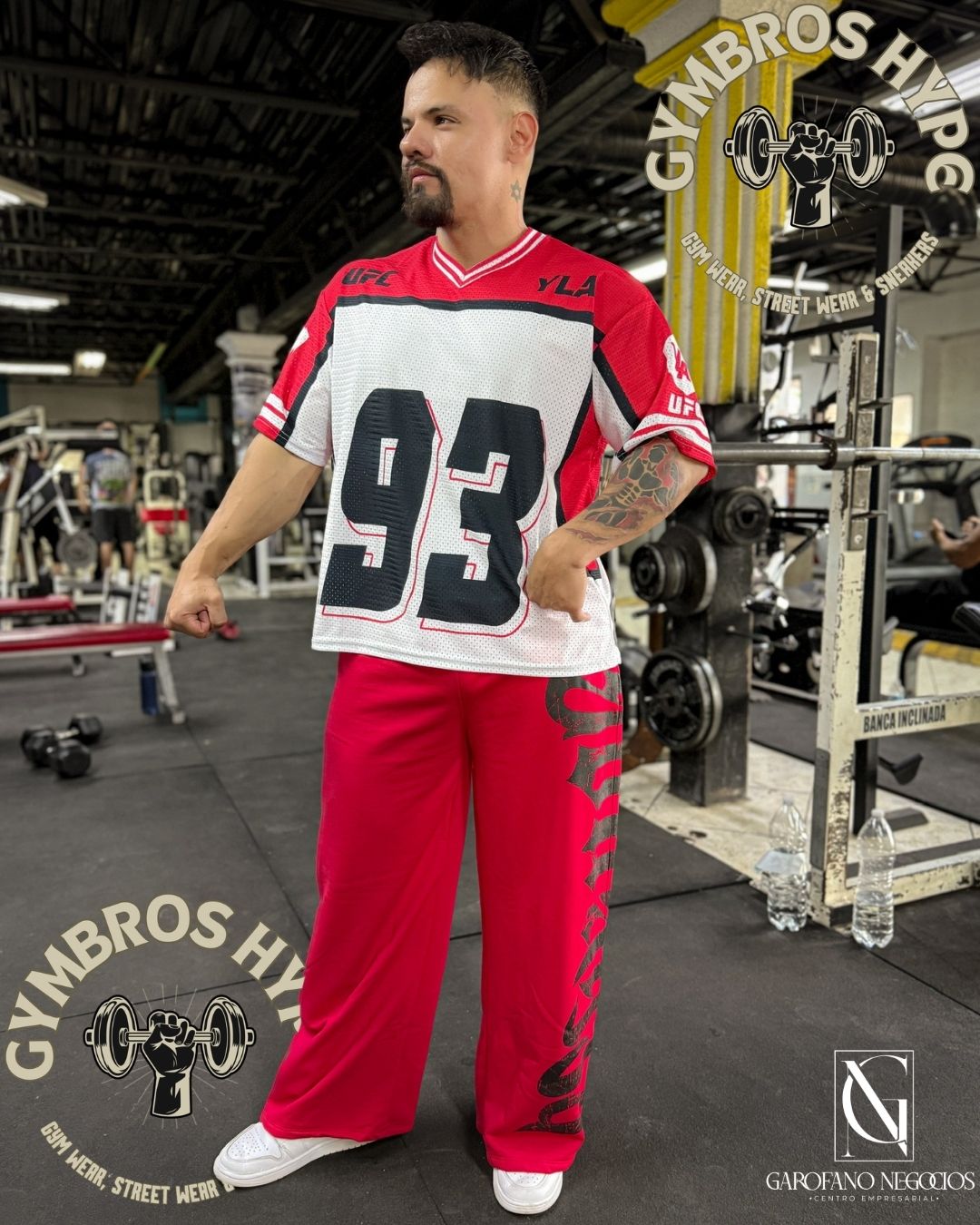 Pants YoungLA 'rev' red-black H6.44_2