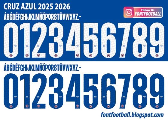 Font Vector Cruz Azul 2025 2026 Shirt_0