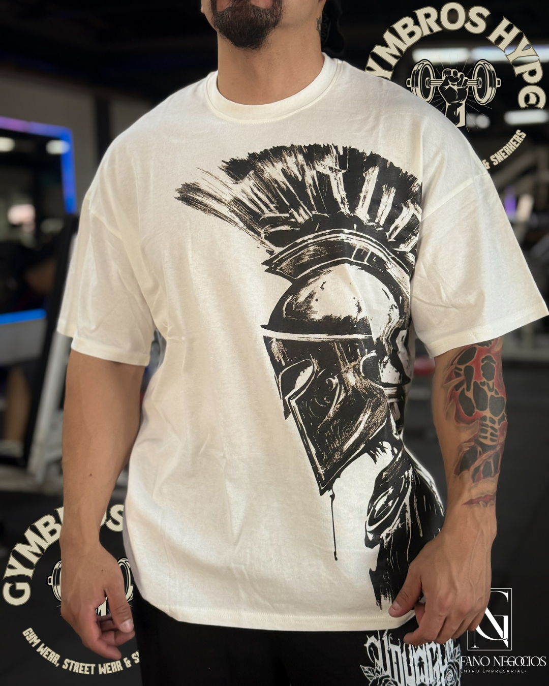 T-shirt YoungLA 'Spartan' white H7.30_0