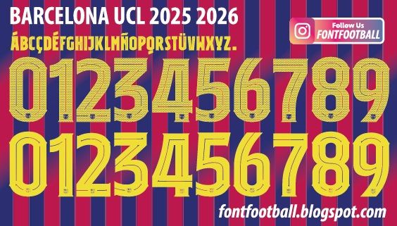 Font Vector Barcelona UCL 2025 2026 Shirt_0