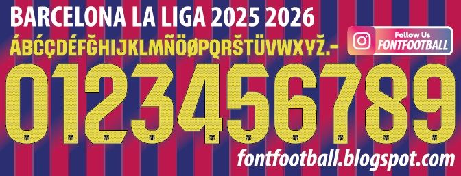 Font Vector Barcelona La Liga 2025 2026 Shirt_0