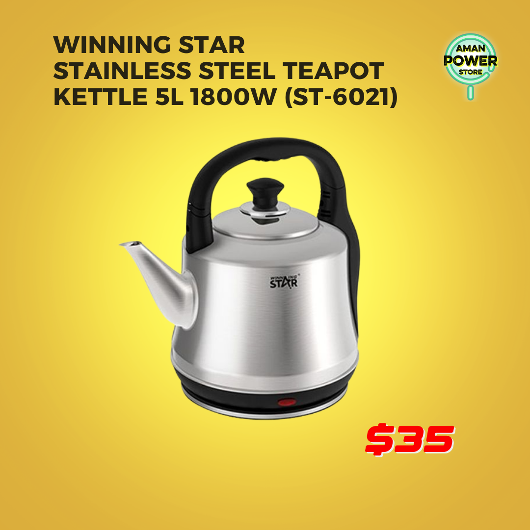 WINNING STAR STAINLESS STEEL TEAPOT KETTLE 5L 1800W (ST-6021)_0