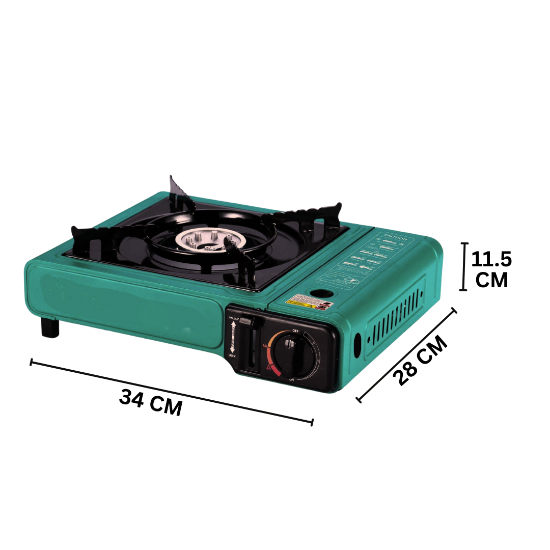 PORTABLE GAS STOVE - GREEN WITH GRILL PLATE_3