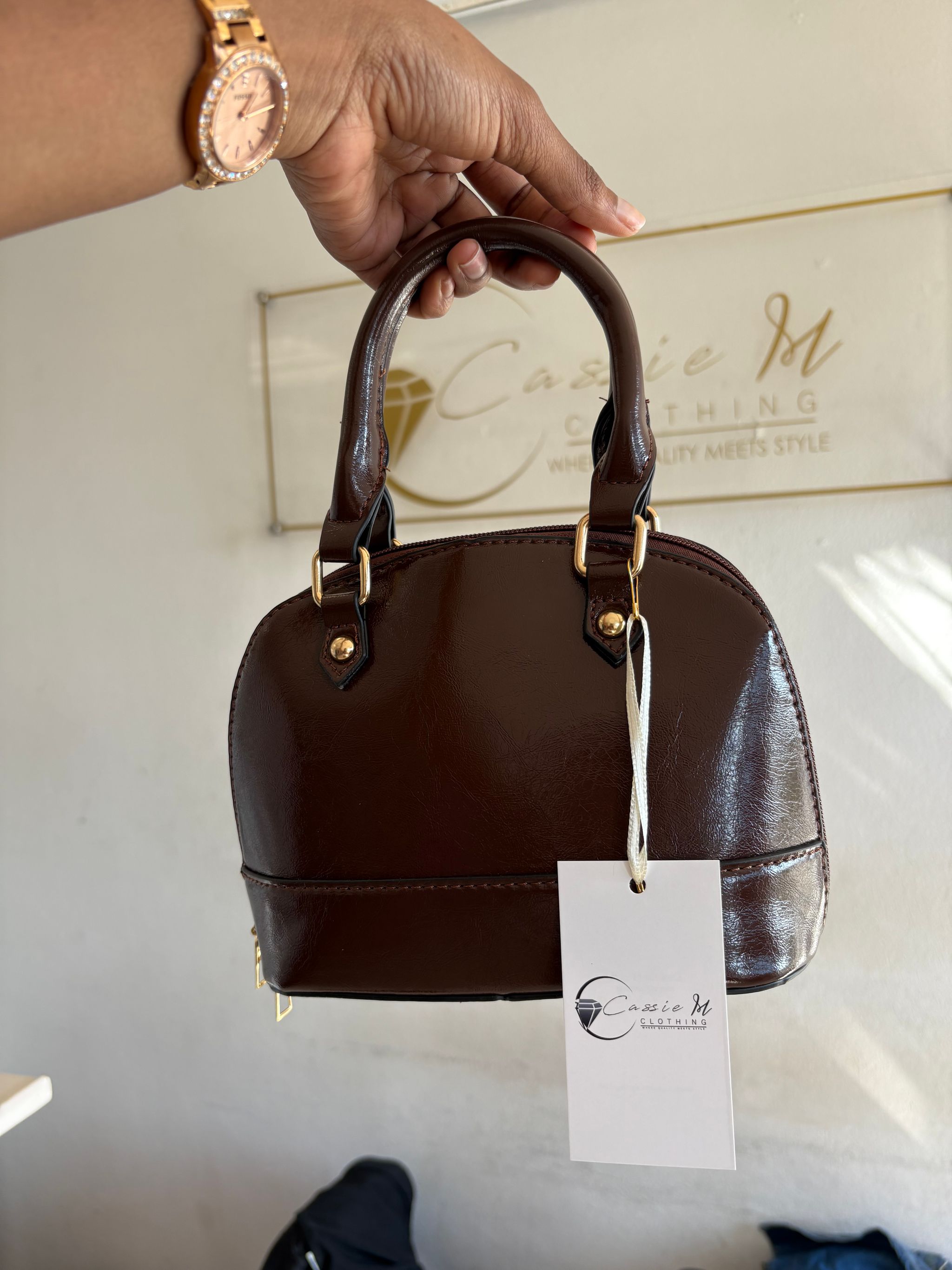 Faux leather Dome bag_4