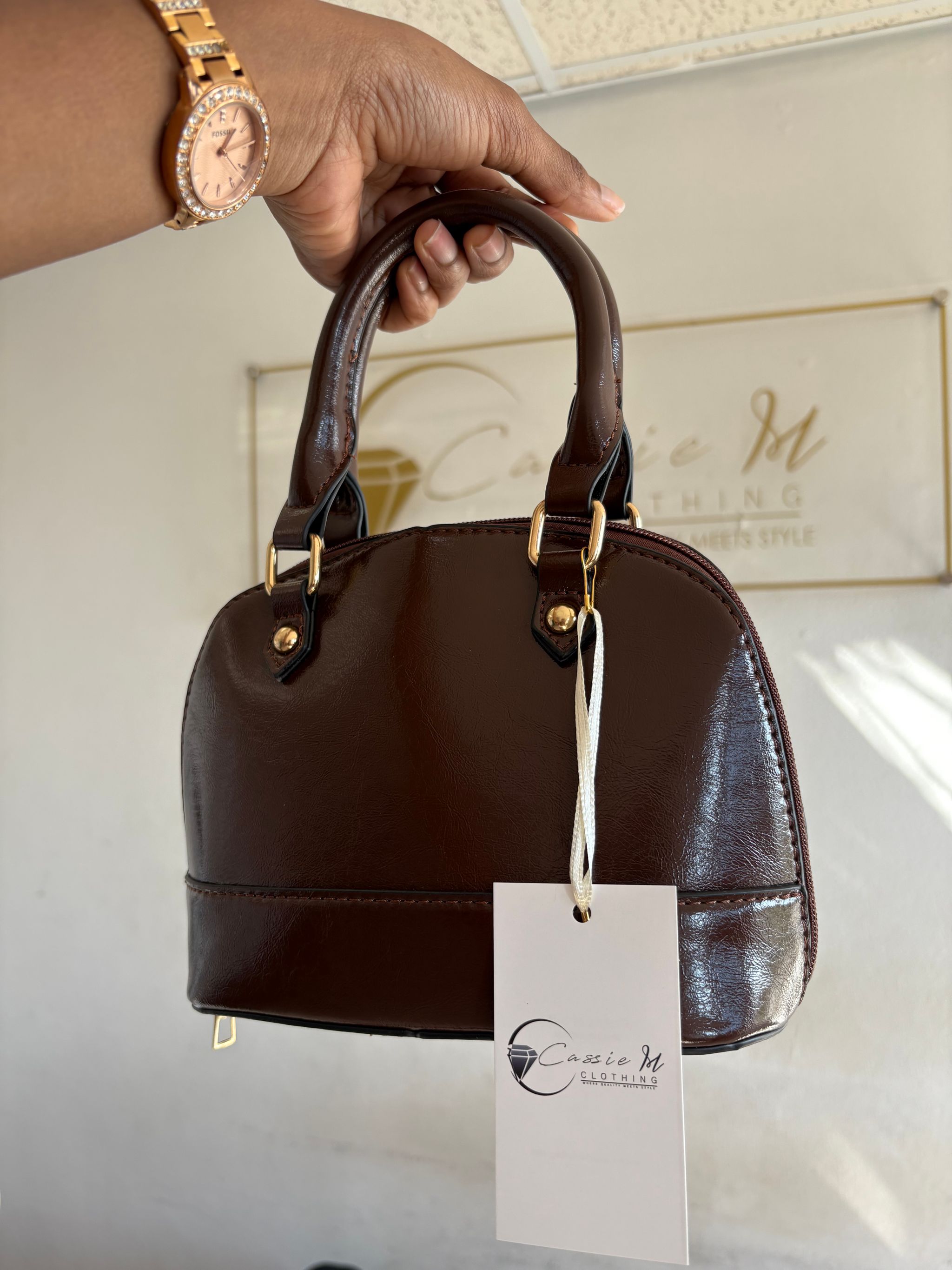 Faux leather Dome bag_3