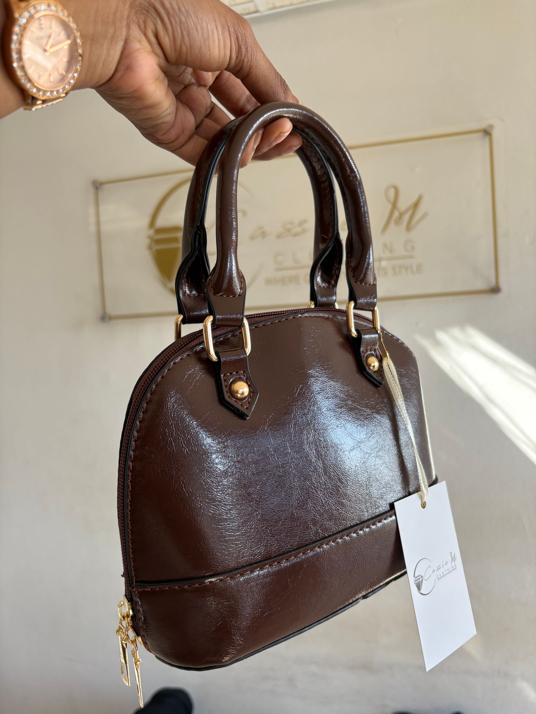 Faux leather Dome bag_2