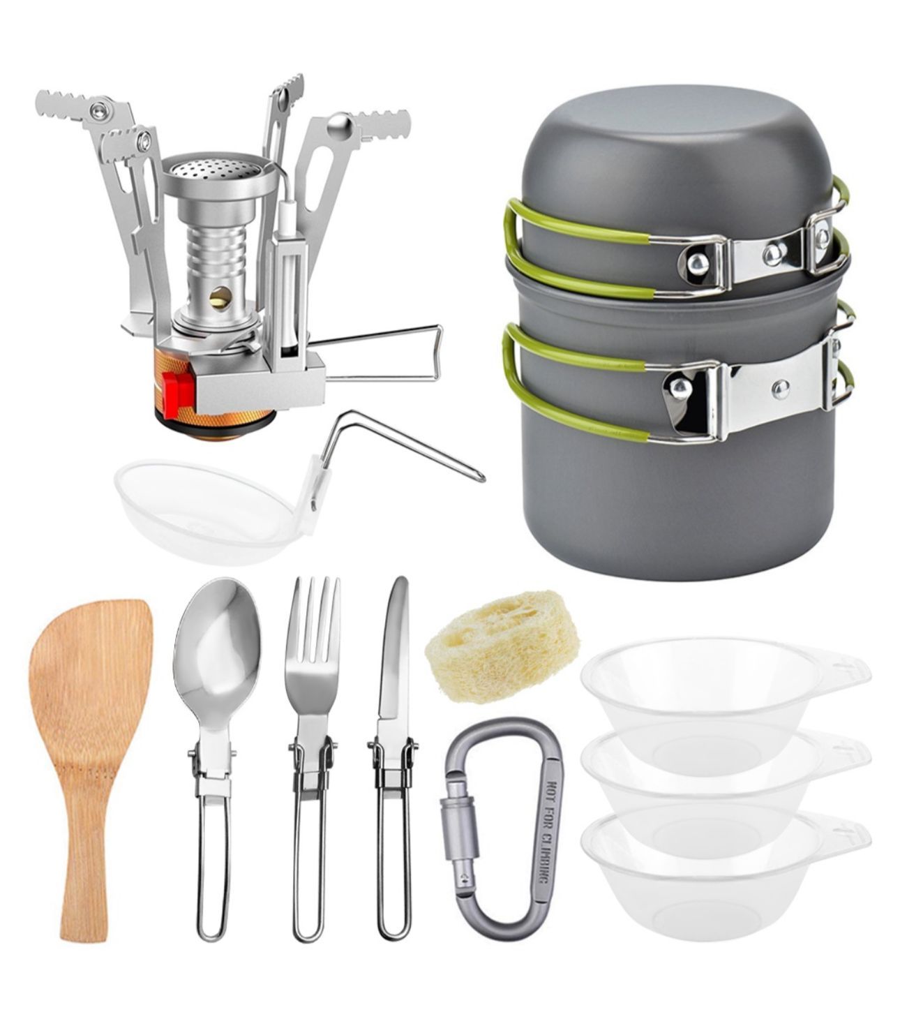 Ultra-Light Portable Outdoor Camping Cookware Stove Cultery Set_0