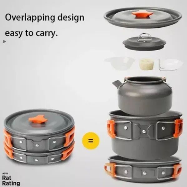 Ultra-Light Portable Outdoor Camping Cookware Stove Cultery Set_6