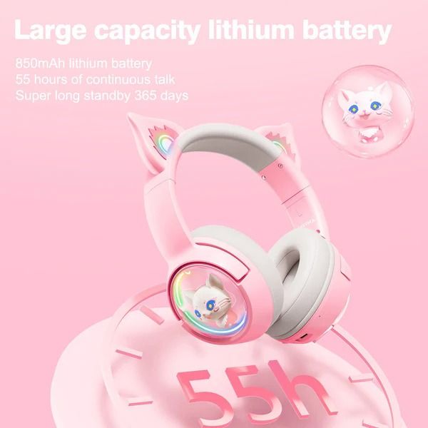 ONIKUMA B5 RGB Cat Ear Bluetooth Wireless Gaming Headset_7