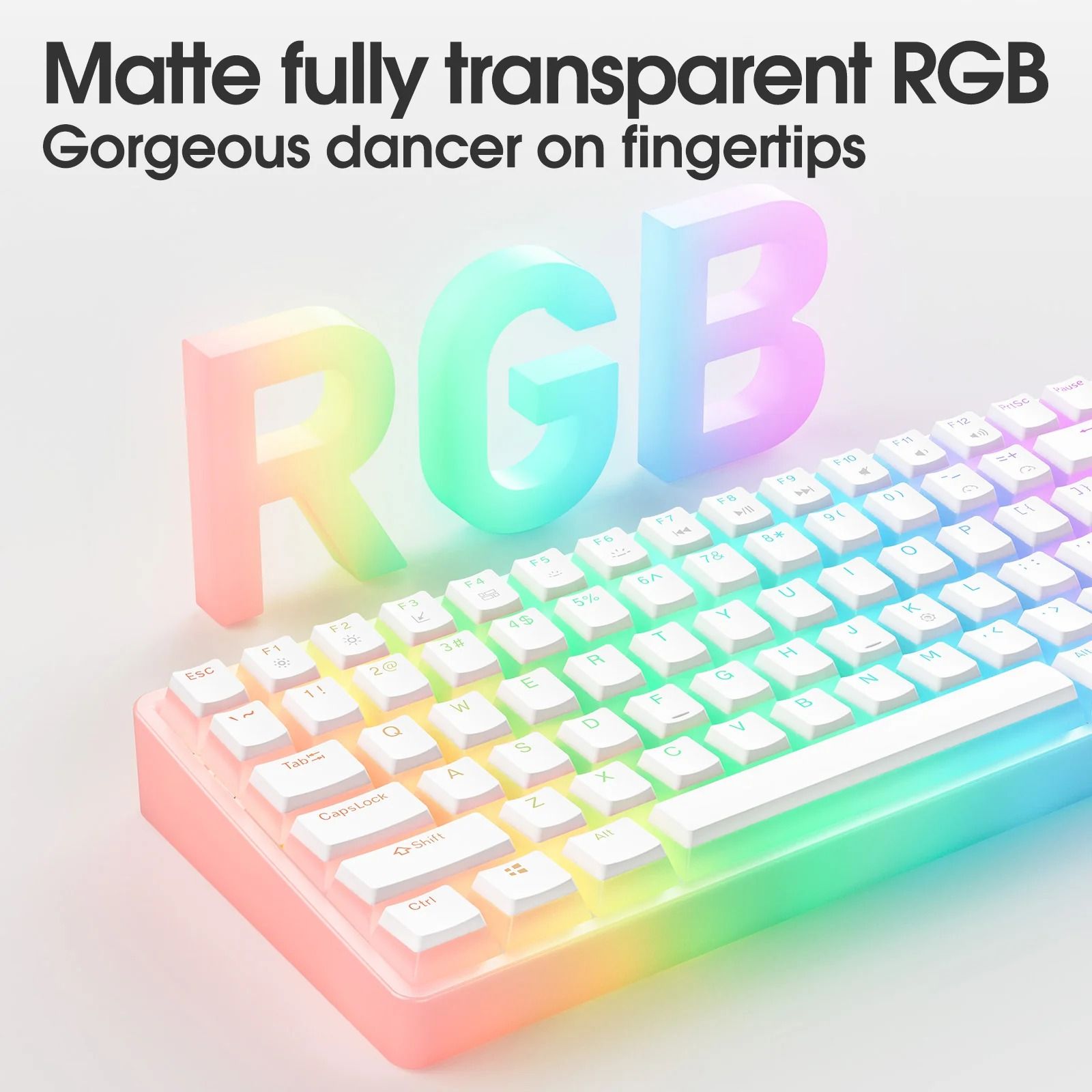 New ONIKUMA G30 Keyboard, White Wired Mechanical Keyboard, 84 Key USB Interface RGB Backlit Game Keyboard_1