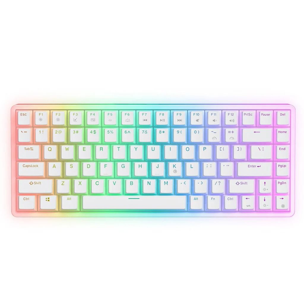 New ONIKUMA G30 Keyboard, White Wired Mechanical Keyboard, 84 Key USB Interface RGB Backlit Game Keyboard_0