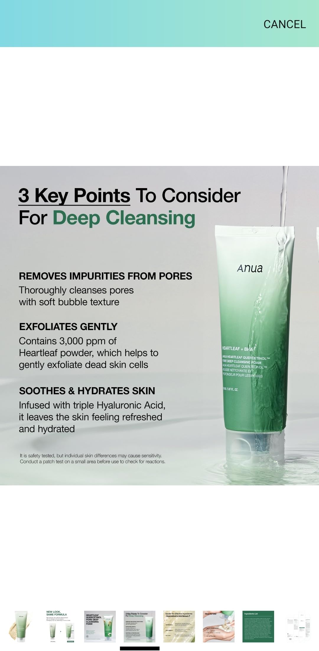 Anua Heartleaf Quercetinol Deep Cleansing foam 150ml_1