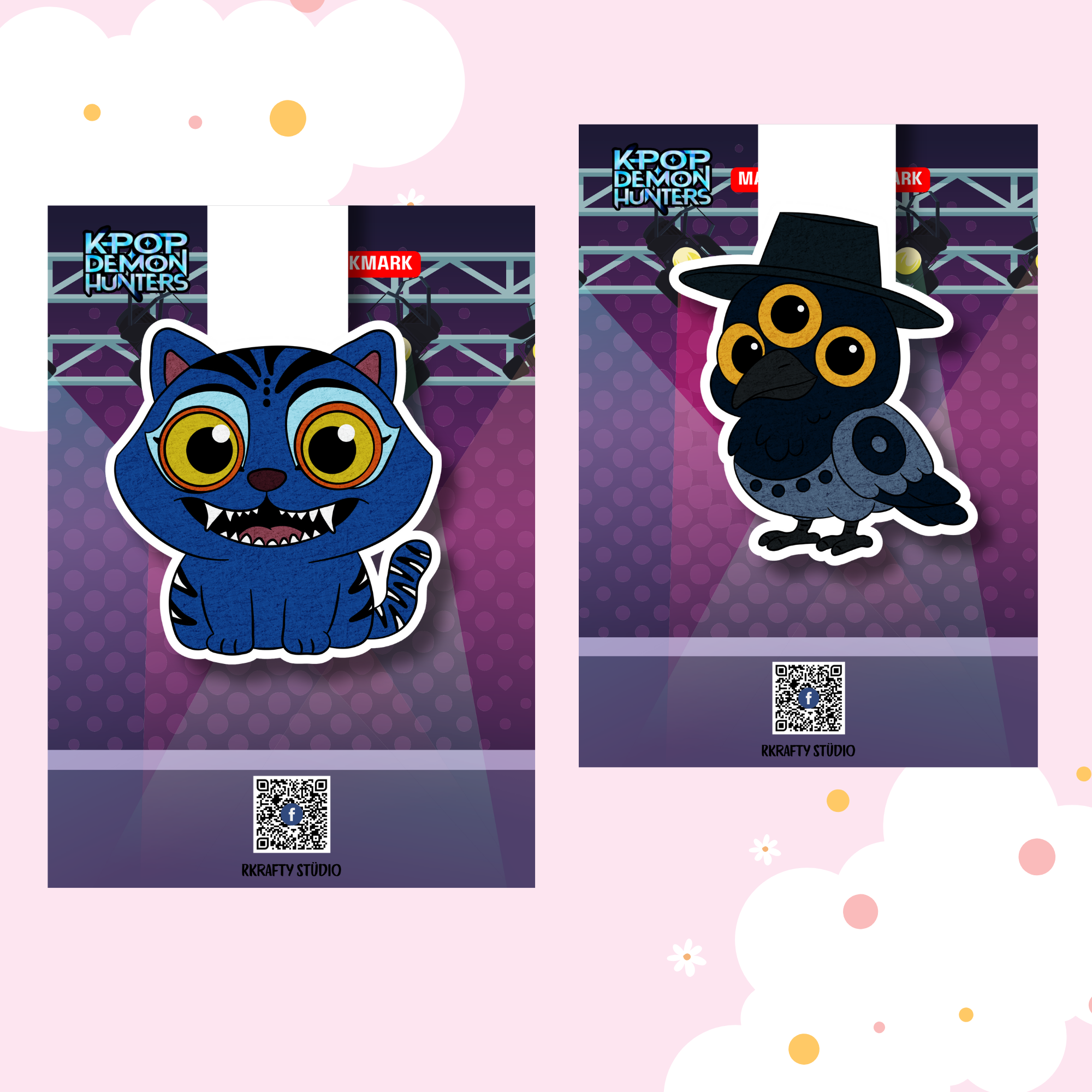 2 pcs Bundle Set KPop Demon Hunters Magnetic Bookmarks_4