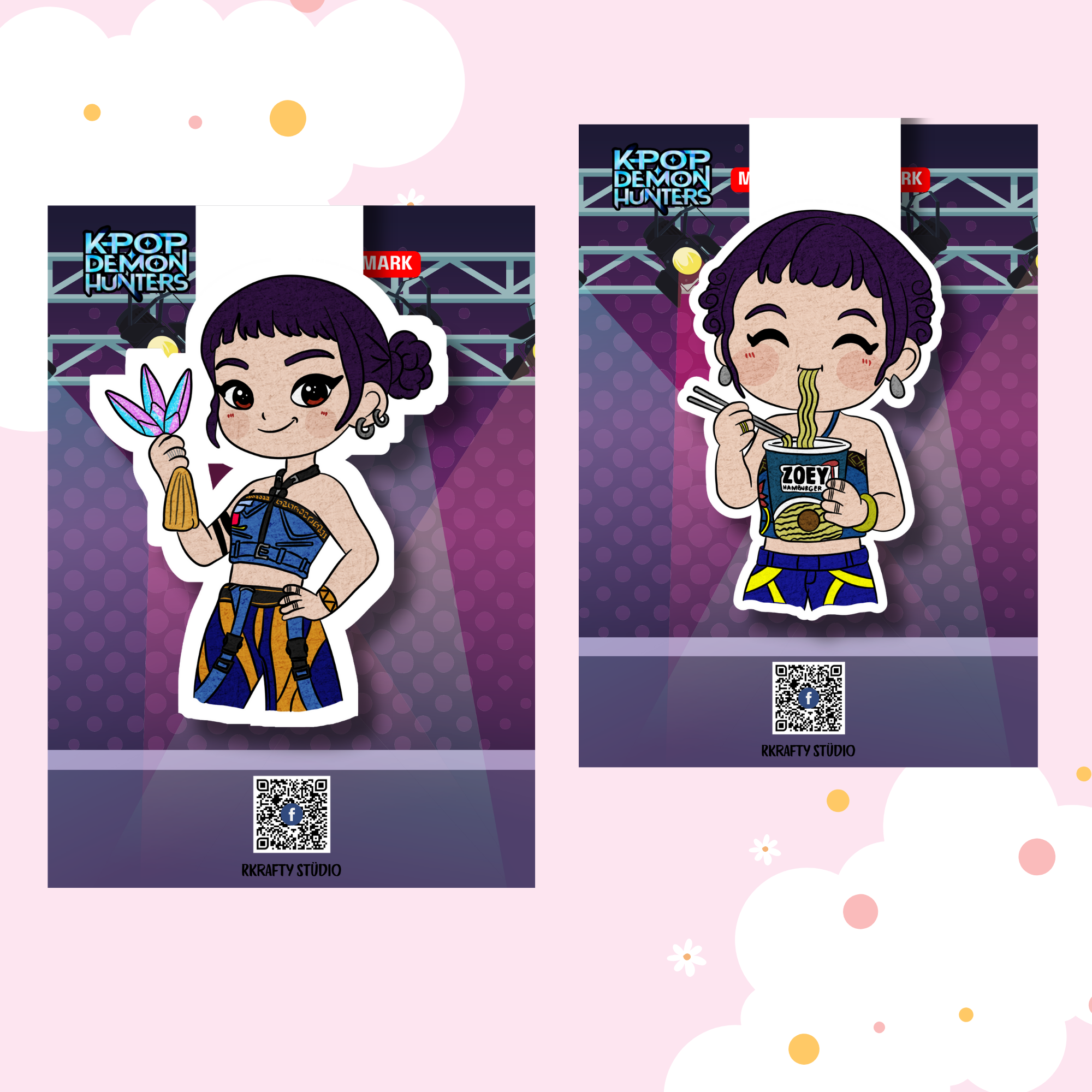 2 pcs Bundle Set KPop Demon Hunters Magnetic Bookmarks_2