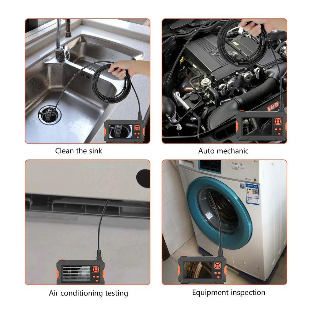 Multi-Purpose 8mm IP67 Waterproof 4.3 inch HD Portable Endoscope - Borescope_5