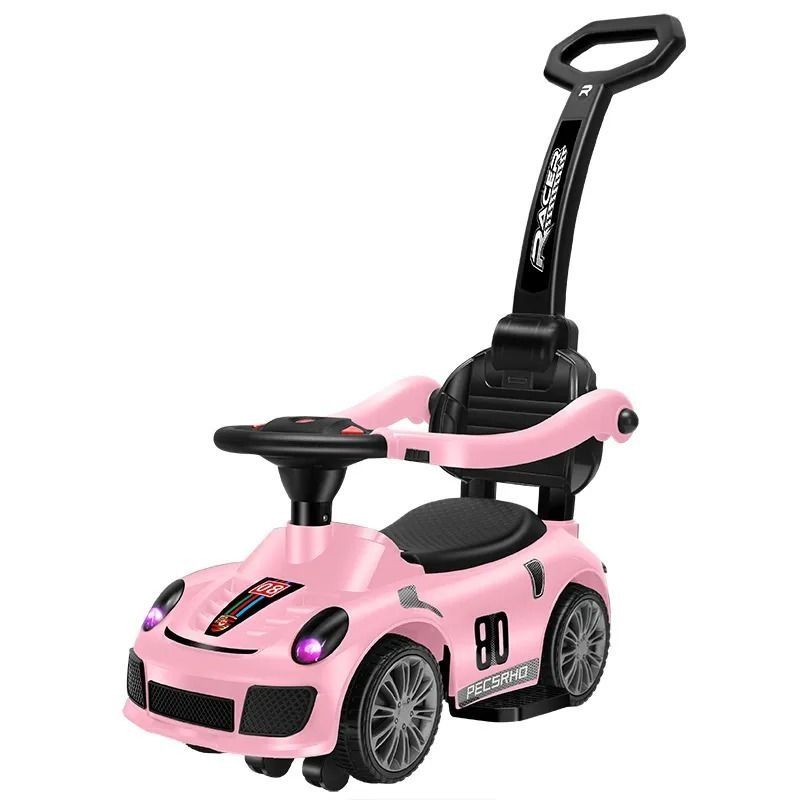 2in1 Kids Stroller Convertible Toy Car With Racing Stripe and Push Handle_1