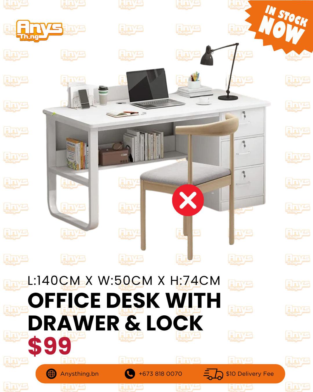 Home Office Desk with Drawer & Lock_0