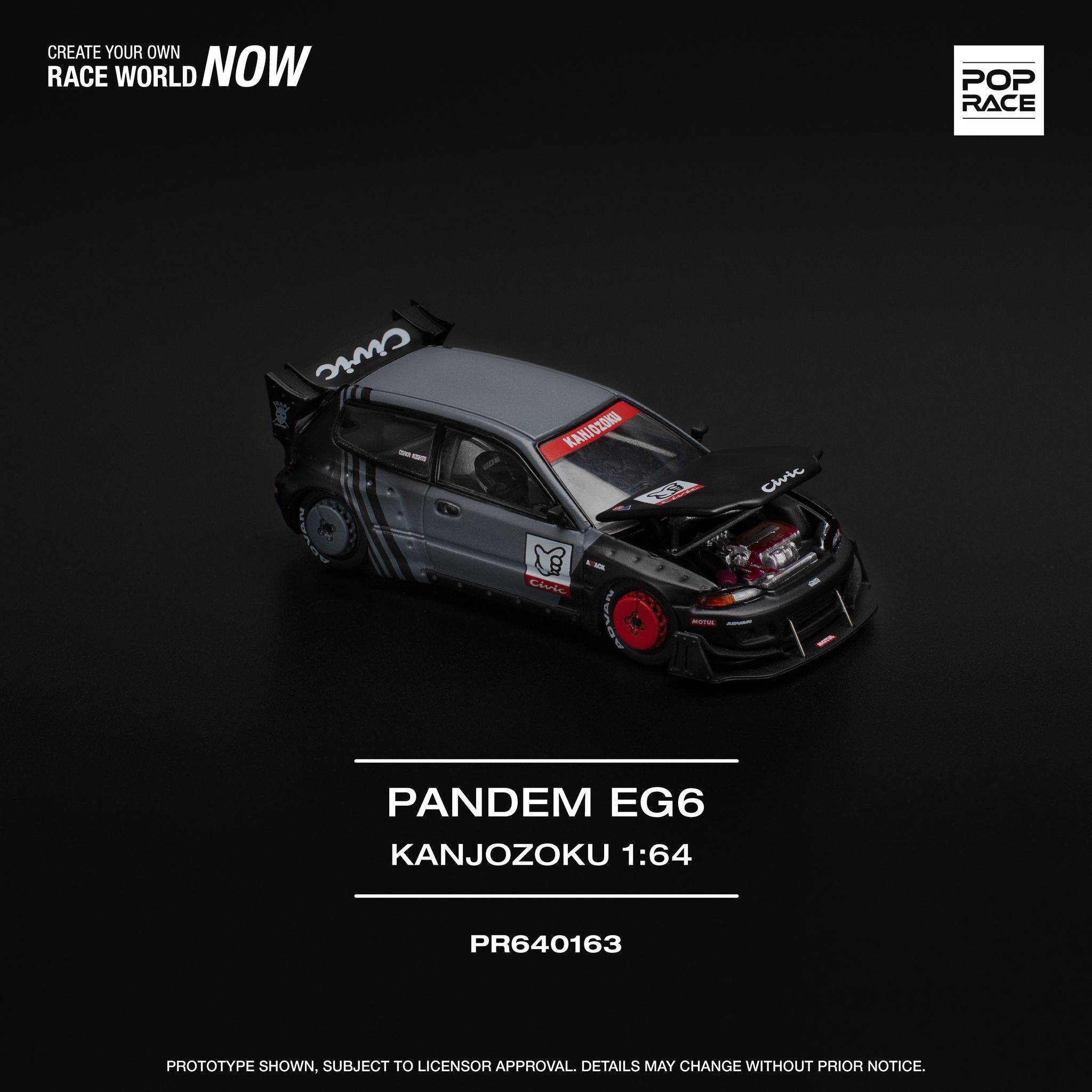 POP RACE MODEL 1/64 CIVIC EG6 PANDEM "KANJOZOKU"_4