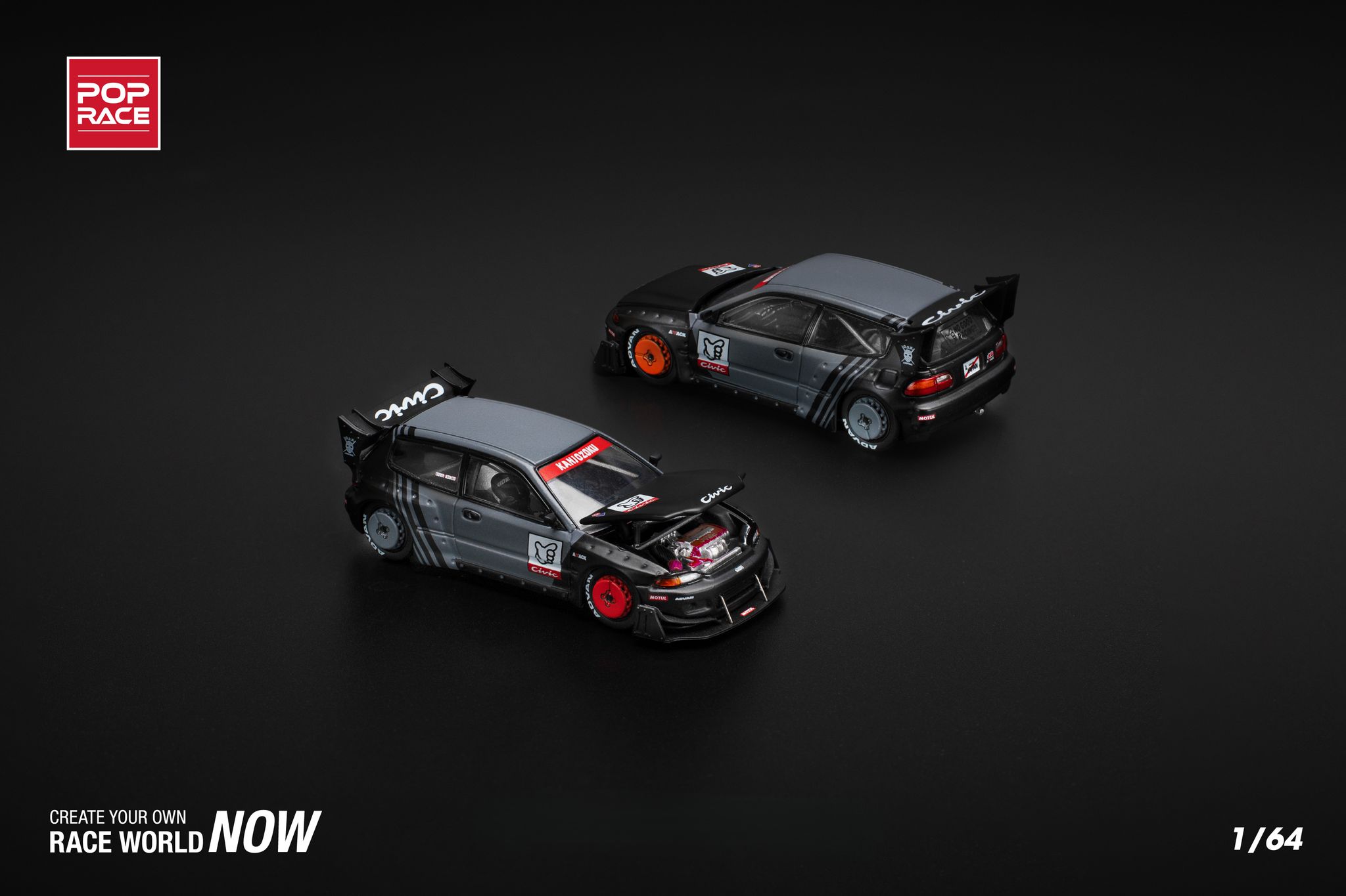 POP RACE MODEL 1/64 CIVIC EG6 PANDEM "KANJOZOKU"_0