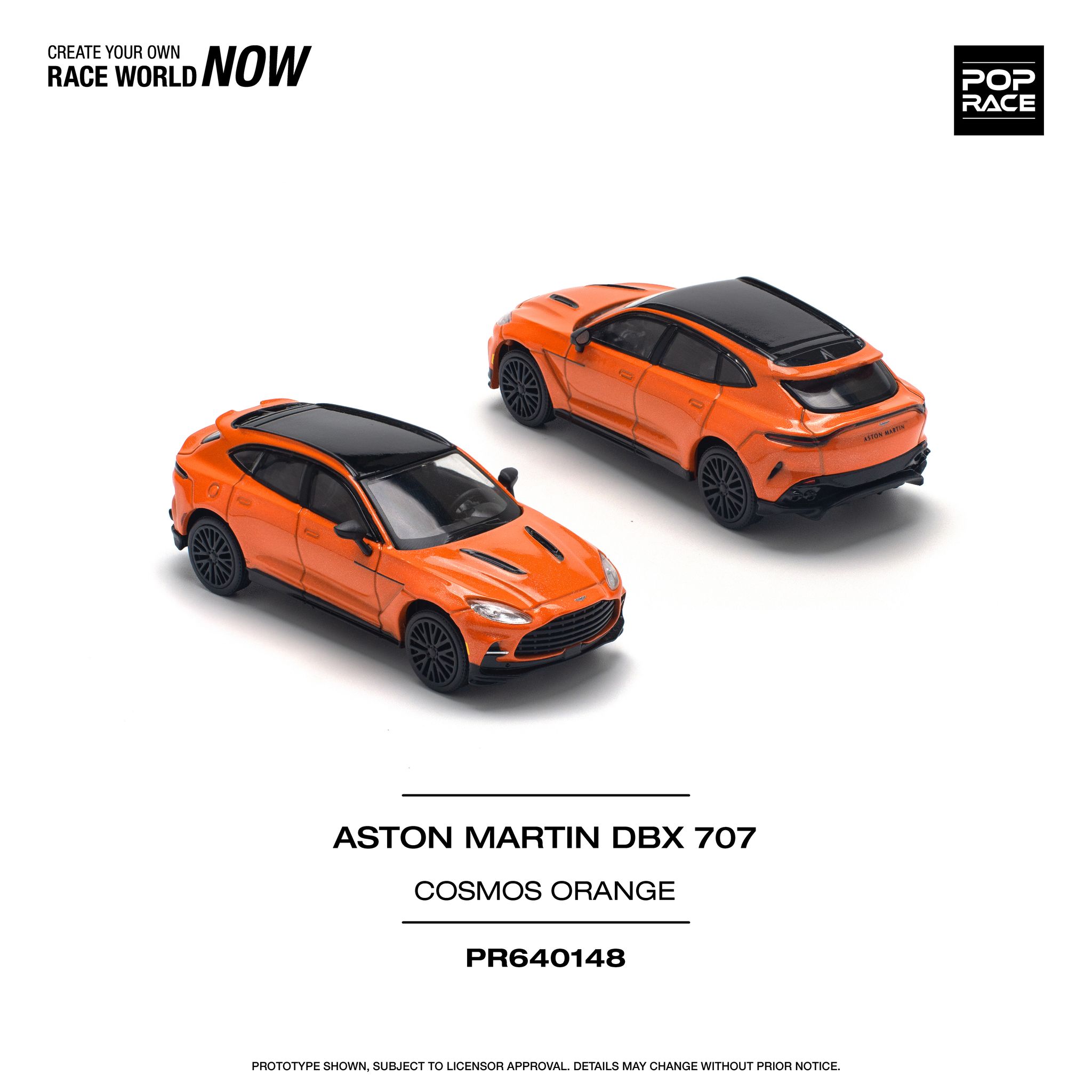 POP RACE MODEL 1/64 ASTON MARTIN DBX 707 - COSMOS ORANGE_0