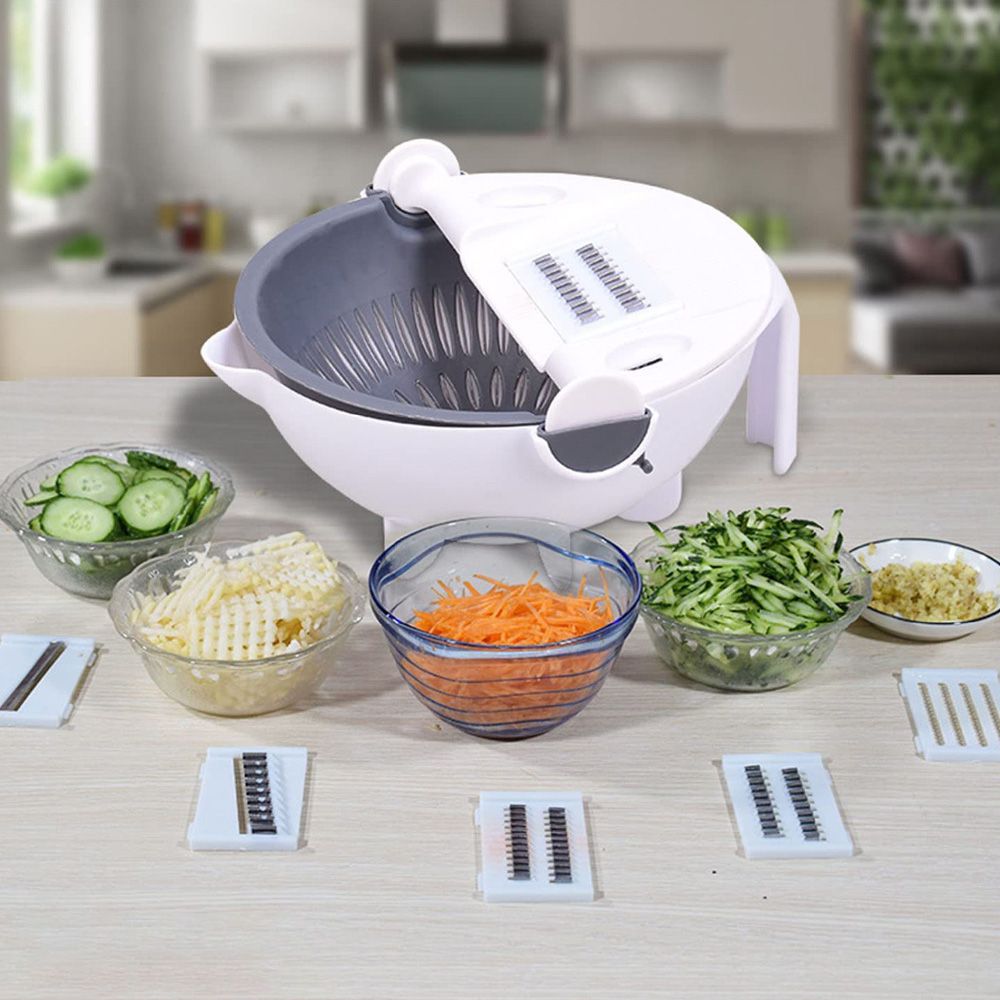 9 in 1 Multifunction Magic Rotate Vegetable Cutter - القطاعة الحديثة 9 في 1_1
