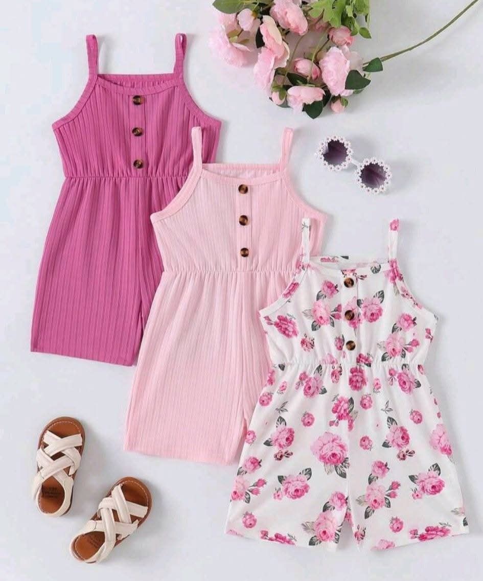Young Girls' 3 Piece Set Jumpsuits_1