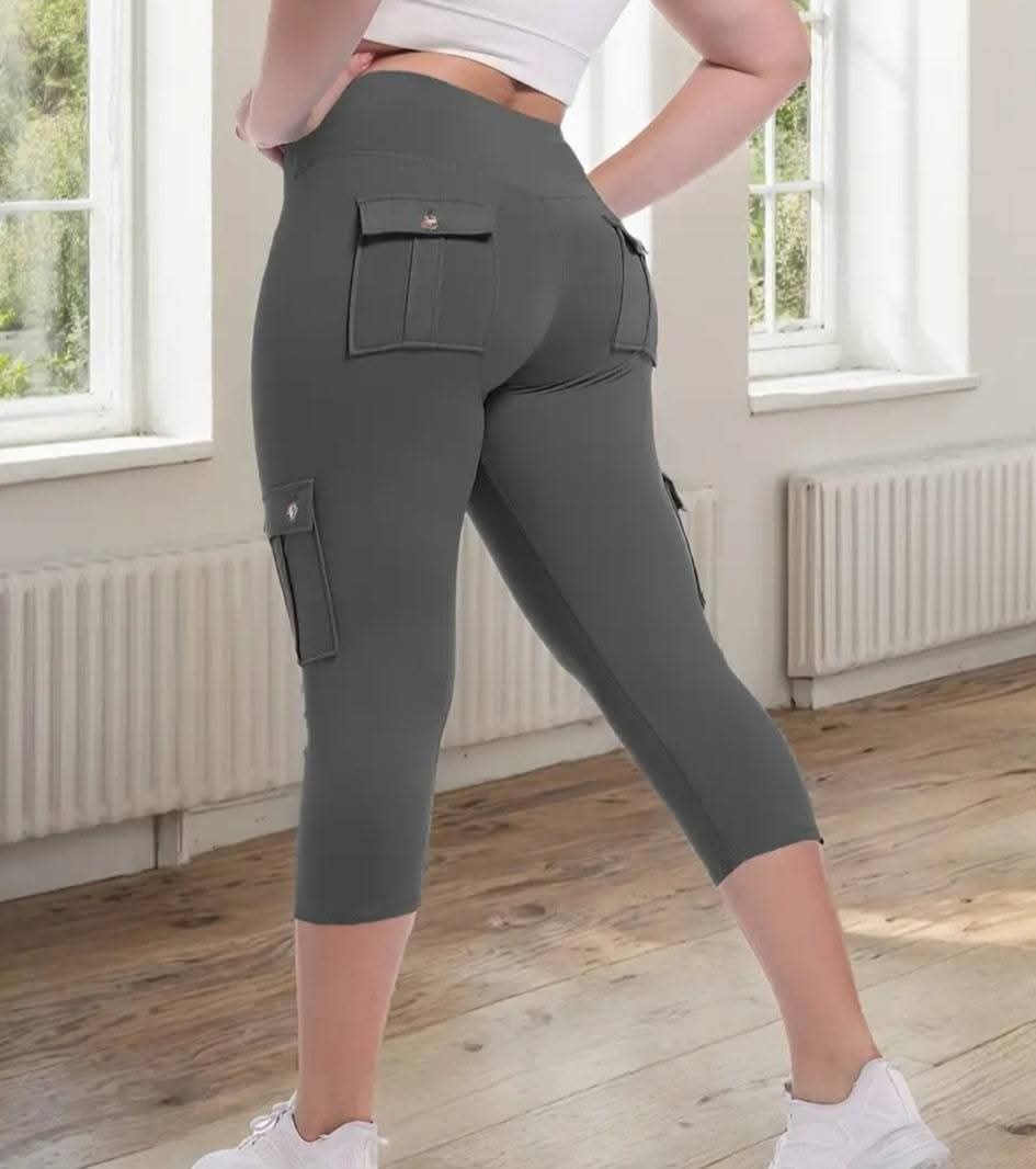 Ladies 4-Button Pocket High -Waisted Pants_4