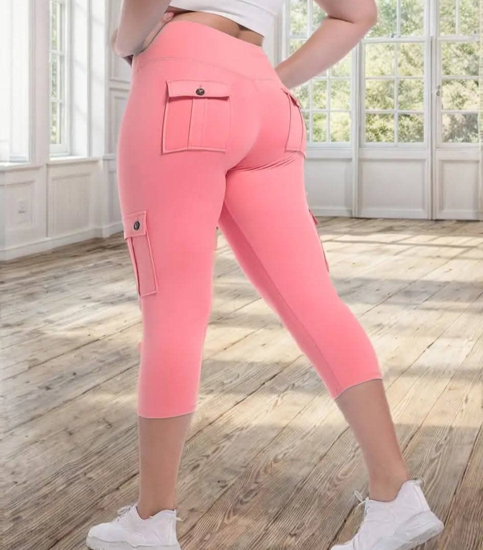 Ladies 4-Button Pocket High -Waisted Pants_1