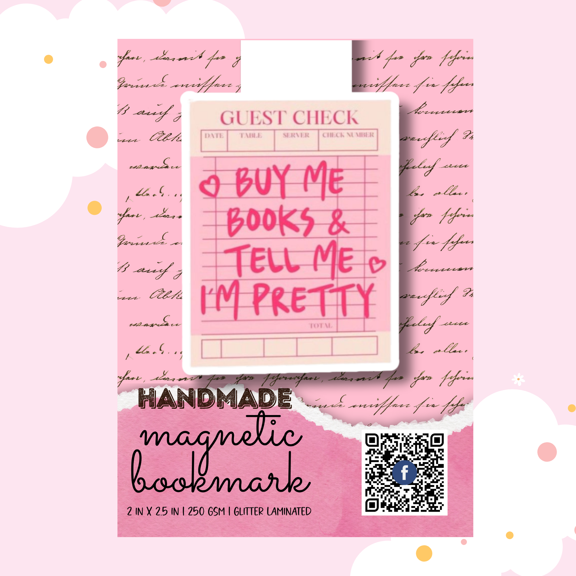 Let's go Pink Magnetic Bookmarks_1