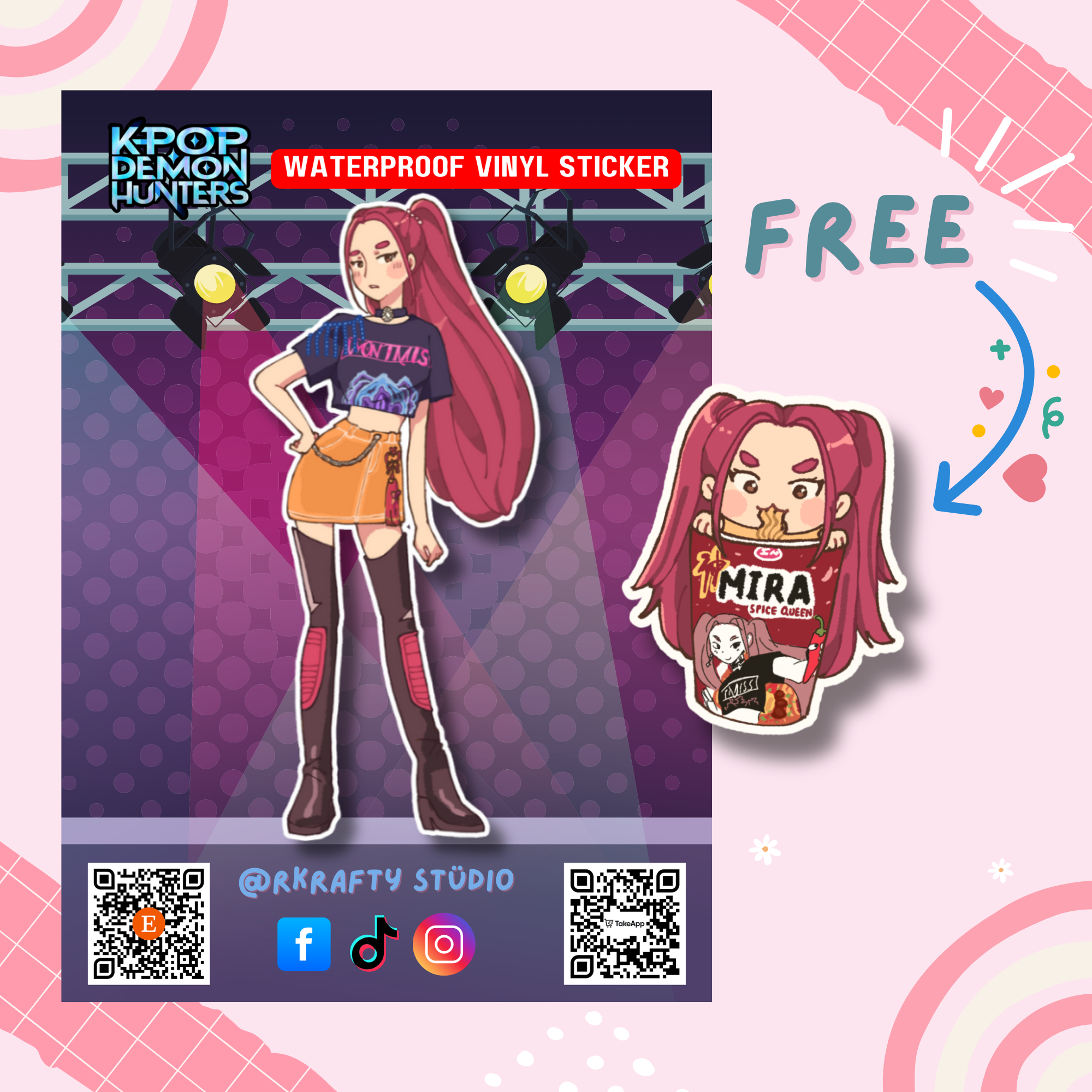 Kpop Demon Hunters Huntrix Full Body Individual Stickers Rumi Zoey Mira_2