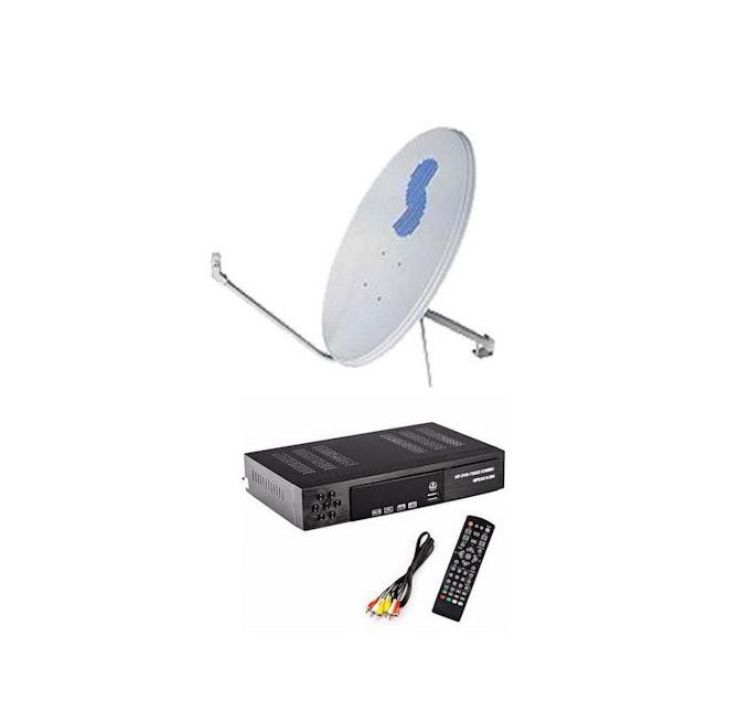 Strong Quality Advance Satellite Dish with Combo Decoder - White _0