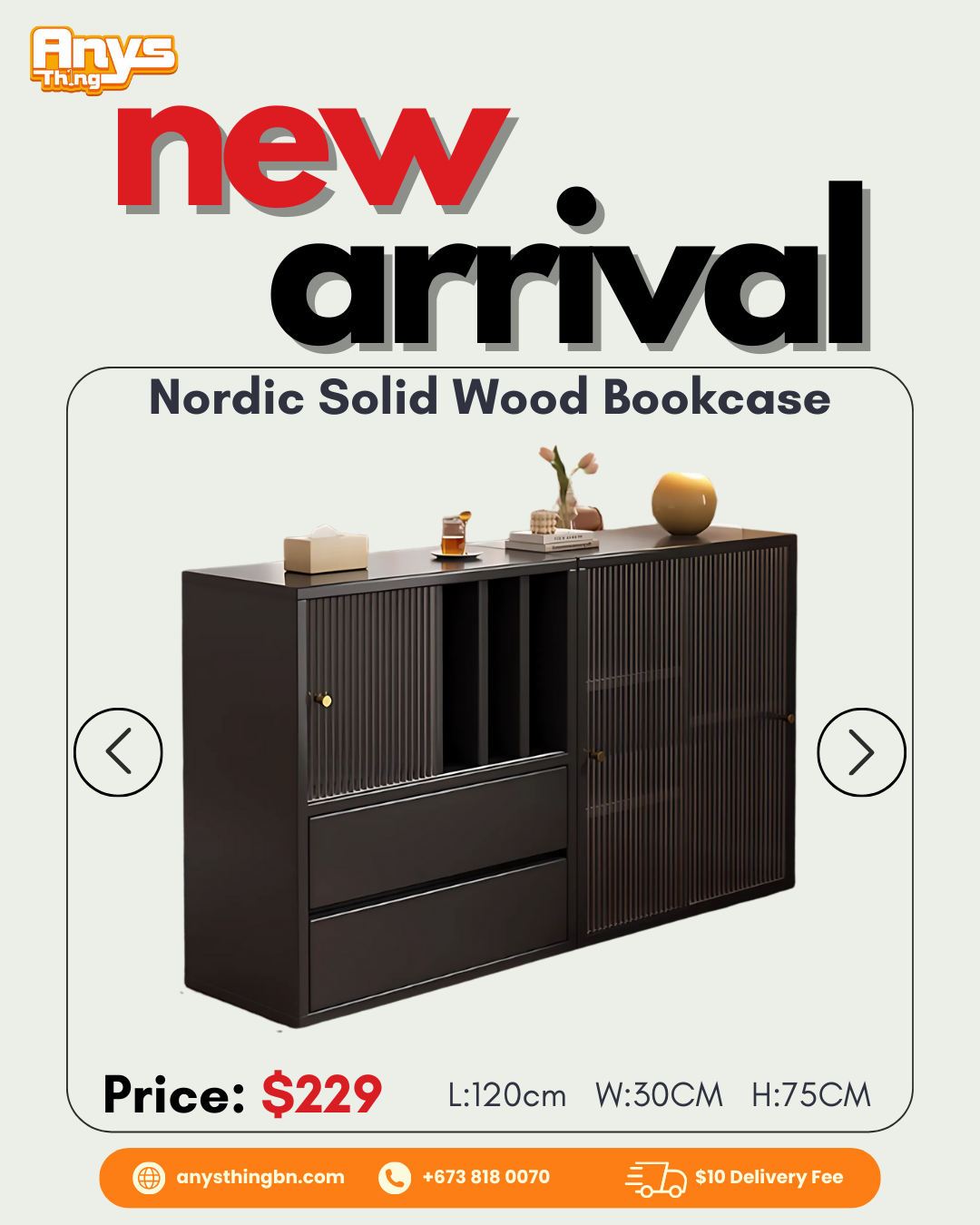 Nordic Solid Wood Bookcase_0