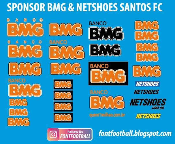Patch Badge Logo Sponsor Banco BMG Netshoes Santos FC Vector_0