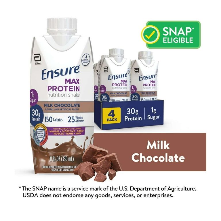 Ensure Max Protein Shake, 30g Protein, Milk Chocolate, 11 fl oz, 4 Pack_0