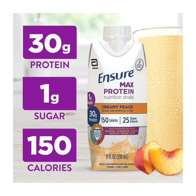 Ensure Max Protein Nutrition Shake, Creamy Peach, 11 fl oz, 4 Count_1