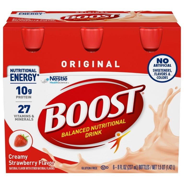 BOOST Original Balanced Nutritional Drink Protein Shakes, Creamy Strawberry, 8 fl oz, 6 Pack_0