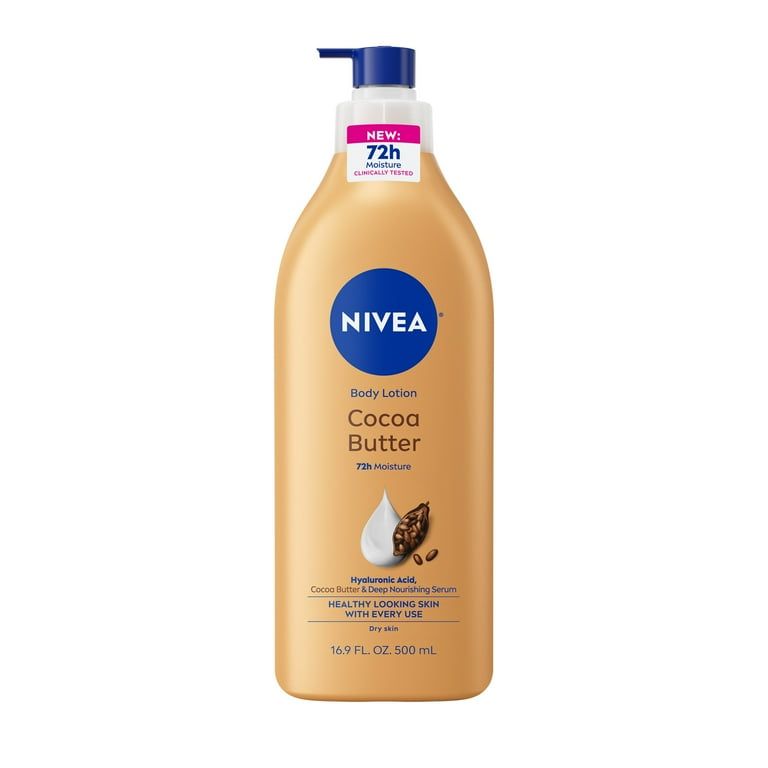 NIVEA Cocoa Butter Body Lotion for Dry Skin with Hyaluronic Acid, 72Hr Moisturizer, 16.9 fl oz_0