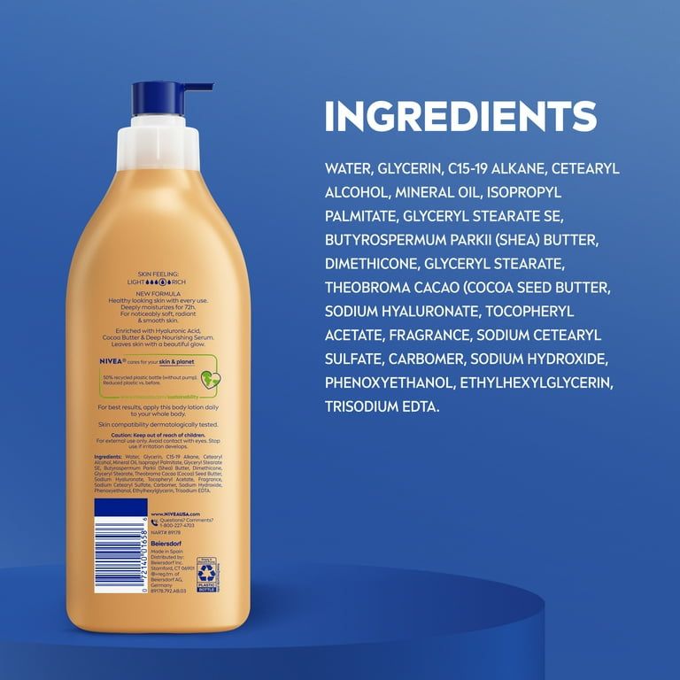 NIVEA Cocoa Butter Body Lotion for Dry Skin with Hyaluronic Acid, 72Hr Moisturizer, 16.9 fl oz_7