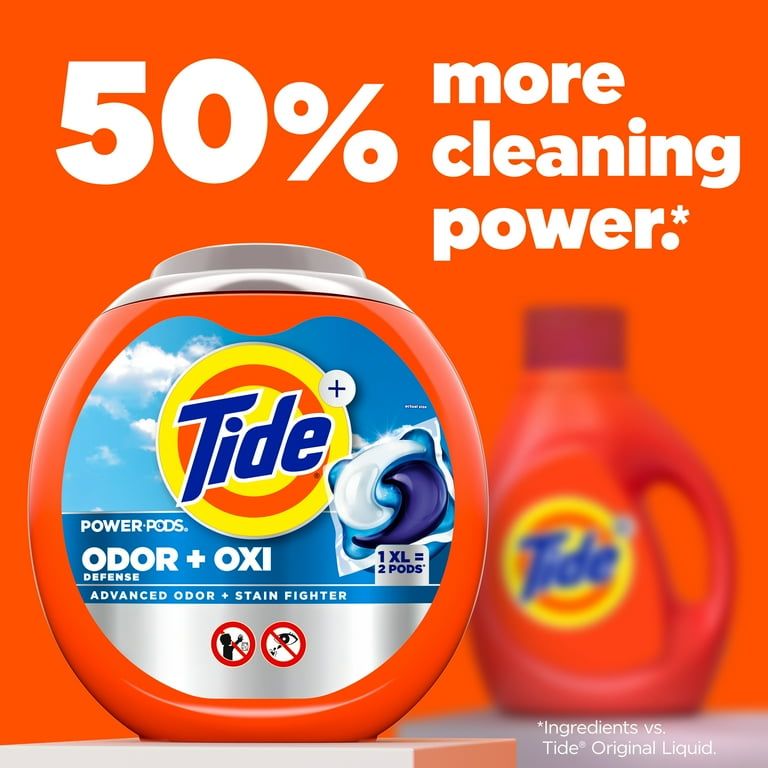 Tide Power PODS Odor Defense + Oxi Laundry Detergent Pacs, Original Scent, 25 Count_5