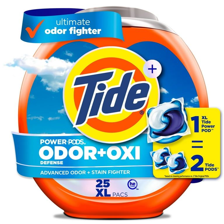 Tide Power PODS Odor Defense + Oxi Laundry Detergent Pacs, Original Scent, 25 Count_0