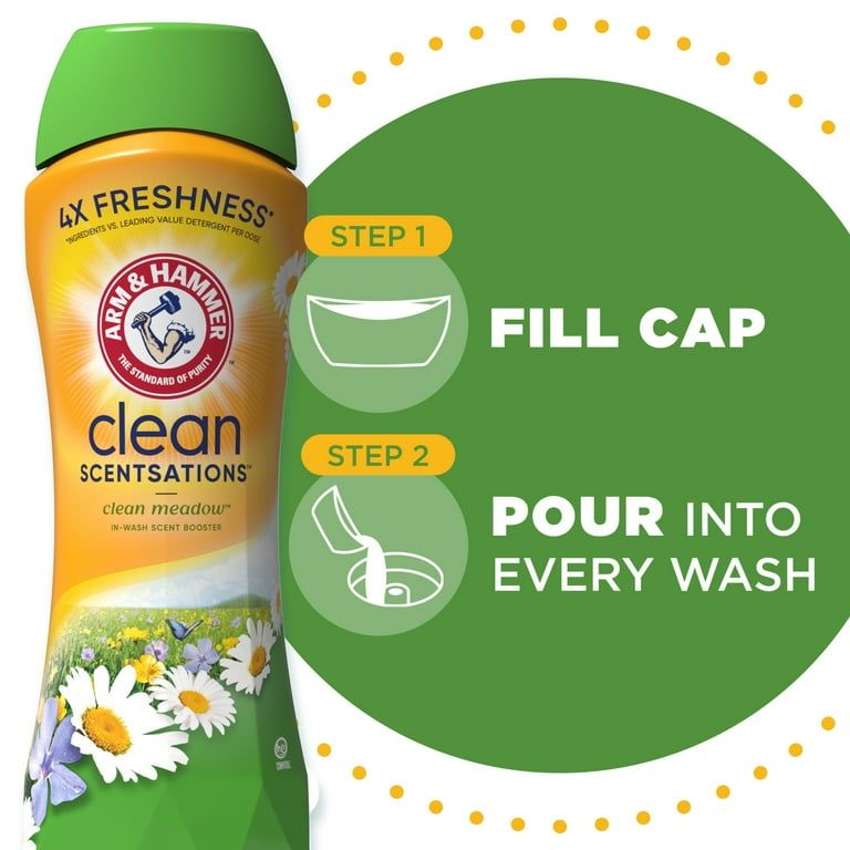 ARM & HAMMER Clean Scentsations In-Wash Scent Booster, Laundry Scent Booster Clean Meadow scent, 24 Oz_5