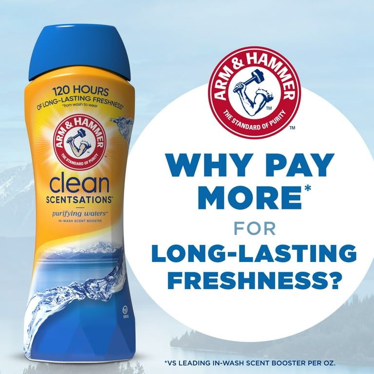 ARM & HAMMER Clean Scentsations In-Wash Scent Booster, Laundry Scent Booster Purifying Waters scent, 24 Oz_7