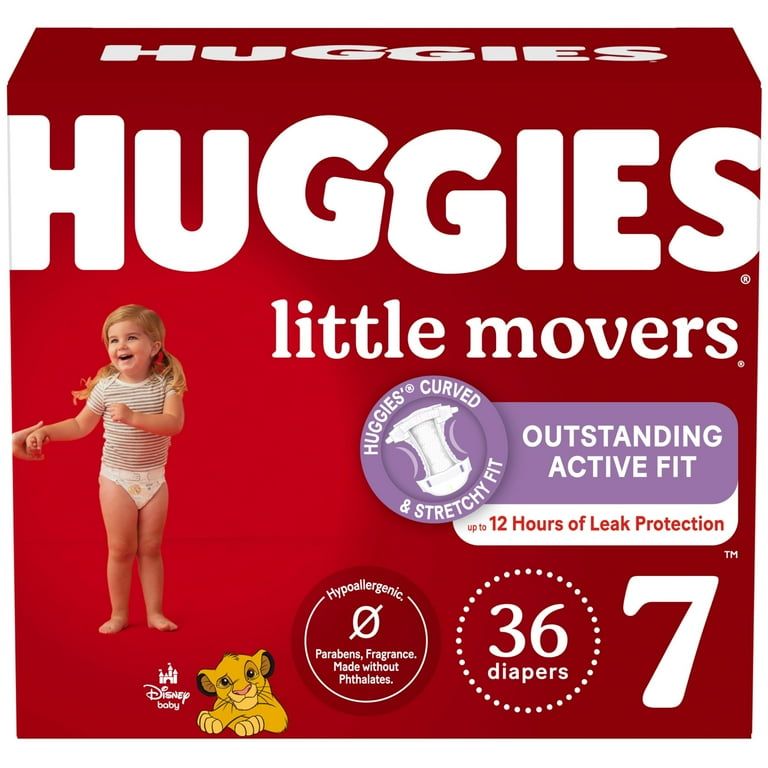 Huggies Size 7 Diapers, Little Movers Baby Diapers, Size 7 (41+ lbs), 36 Count_0